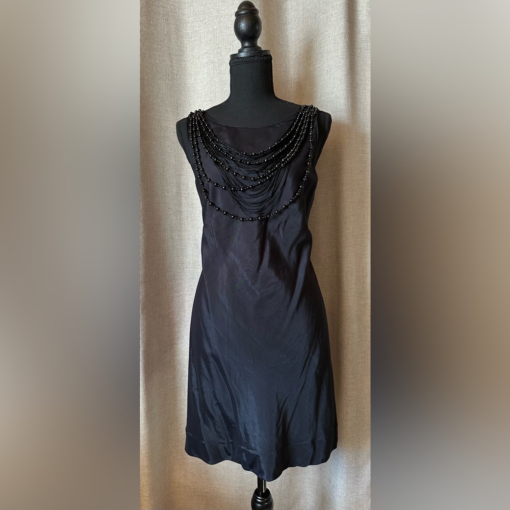 Max Studio Specialty Presents•little black dress•size small•sheath/column•beads